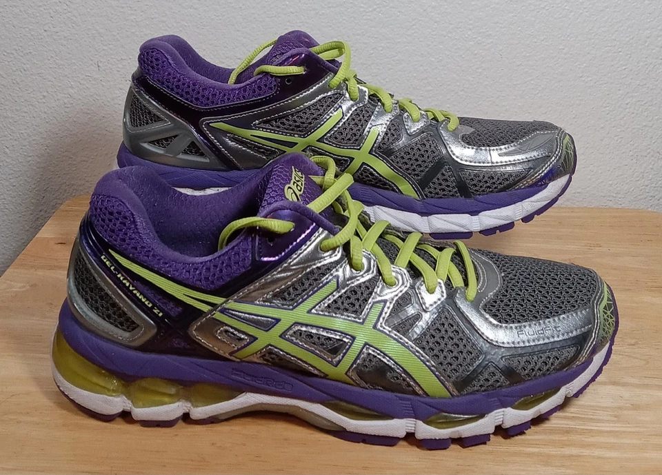 Asics Shoes Womens Sz 10 Gel Kayano 21 #T4H7N Running Sneakers Purple Silver  - Image 3 of 4