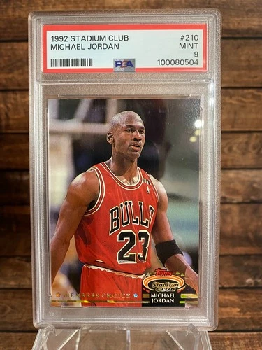 1992-93 Topps Stadium Club #210 Michael Jordan PSA 9 Graded Card Members Choice