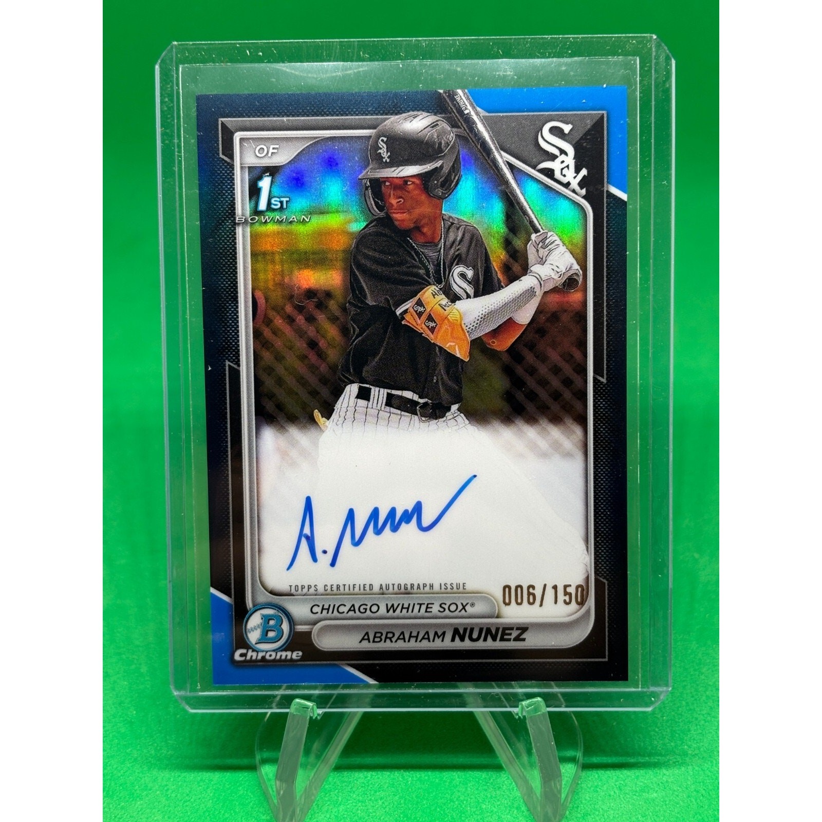 2024 Bowman Chrome 1st Bowman Blue Auto /150 Abraham Nunez Chicago White Sox