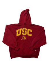 Vintage USC Trojans Sweatshirt Mens Large Russell Athletic Red Graphic Hoodie