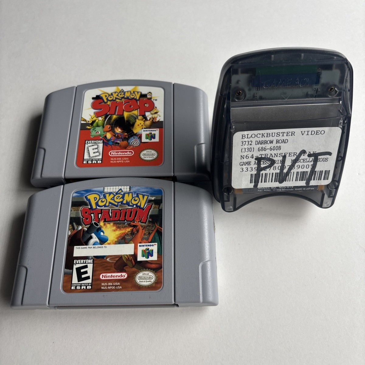 Nintendo 64 ゲーム セット Pokemon Stadium & Snap Nintendo 64 N64 Authentic Blockbuster Cart