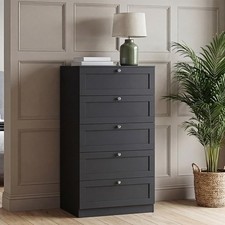 New Tall 5 Drawers Chest Storage Unit Bedroom Organisation Furniture Living Room