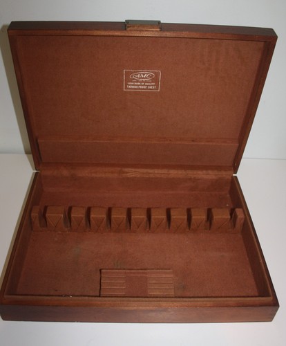 Vintage Tarnish Proof Wood Cutlery Silverware Flatware Storage Chest Box 1960's - Picture 4 of 12
