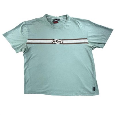 Vintage Kickers Speakers Shirt Mens XL Green Chest Stripe Embroidered Logo Y2K