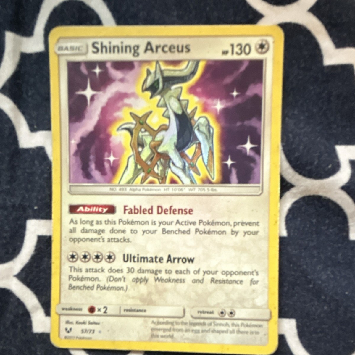 shining arceus pokemon card Sun & Moon Legends - Shining - 57/73 Colorless Ultimate Arrow This attack does 30 damage to each of your opponents Pokmon Shining Arceus #57 Prices |