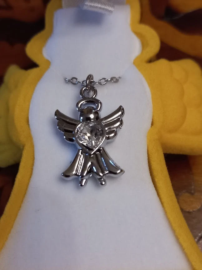 Virca Angelo Giallo Catenina Charm Angelo Cuore Bianco - Immagine 2 di 4