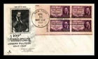 DR JIM STAMPS US JOSEPH PULITZER FDC SCOTT 946 PLATE BLOCK ARTCRAFT COVER
