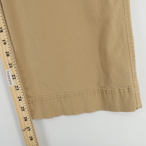 Ann Taylor Pants Womens Petite 10P Khaki Beige Cropped Stretch Wide Leg Chino - Picture 6 of 9