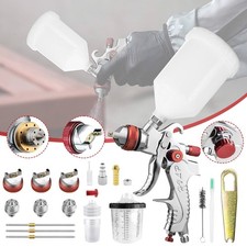 Hvlp Air Spray Gun 600ml Plastic Cup 3disposable Cups Set 1.31.51.8mm Nozzles