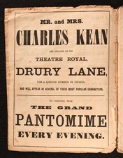 1862 Playbill for Charles Kean The House That Jack Built Scarce Drury Lane