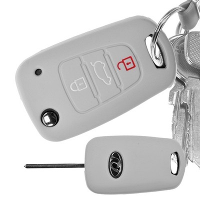 Auto Schlüssel Silikon Schutz Hülle Grau für Hyundai KIA 3 Tasten Car Key Cover