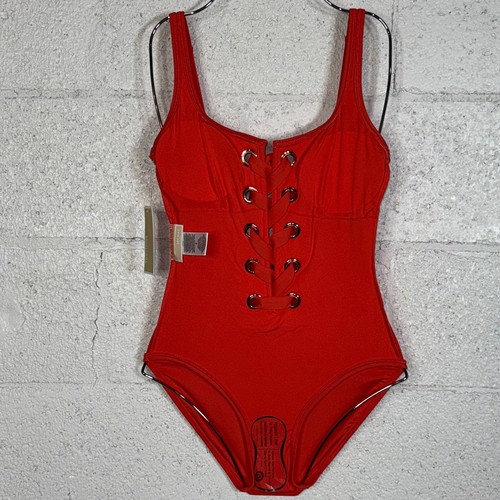 Traje de baño de una pieza con cordones Michael Michael Kors - Coral marino talla 4 $126 - Imagen 6 de 10