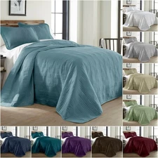 Chezmoi Collection 3-piece Oversized Quilt Bedspread Coverlet Set (15 Colors)
