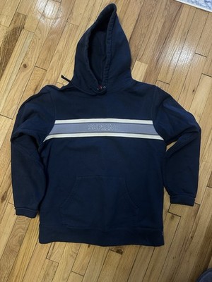 SUPREME RARE NY Chest Stripe Logo Hooded Sweatshirt NAVY Men