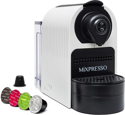 Mixpresso NESM201WHT Nespresso Capsule Coffee Compatible Machine, White