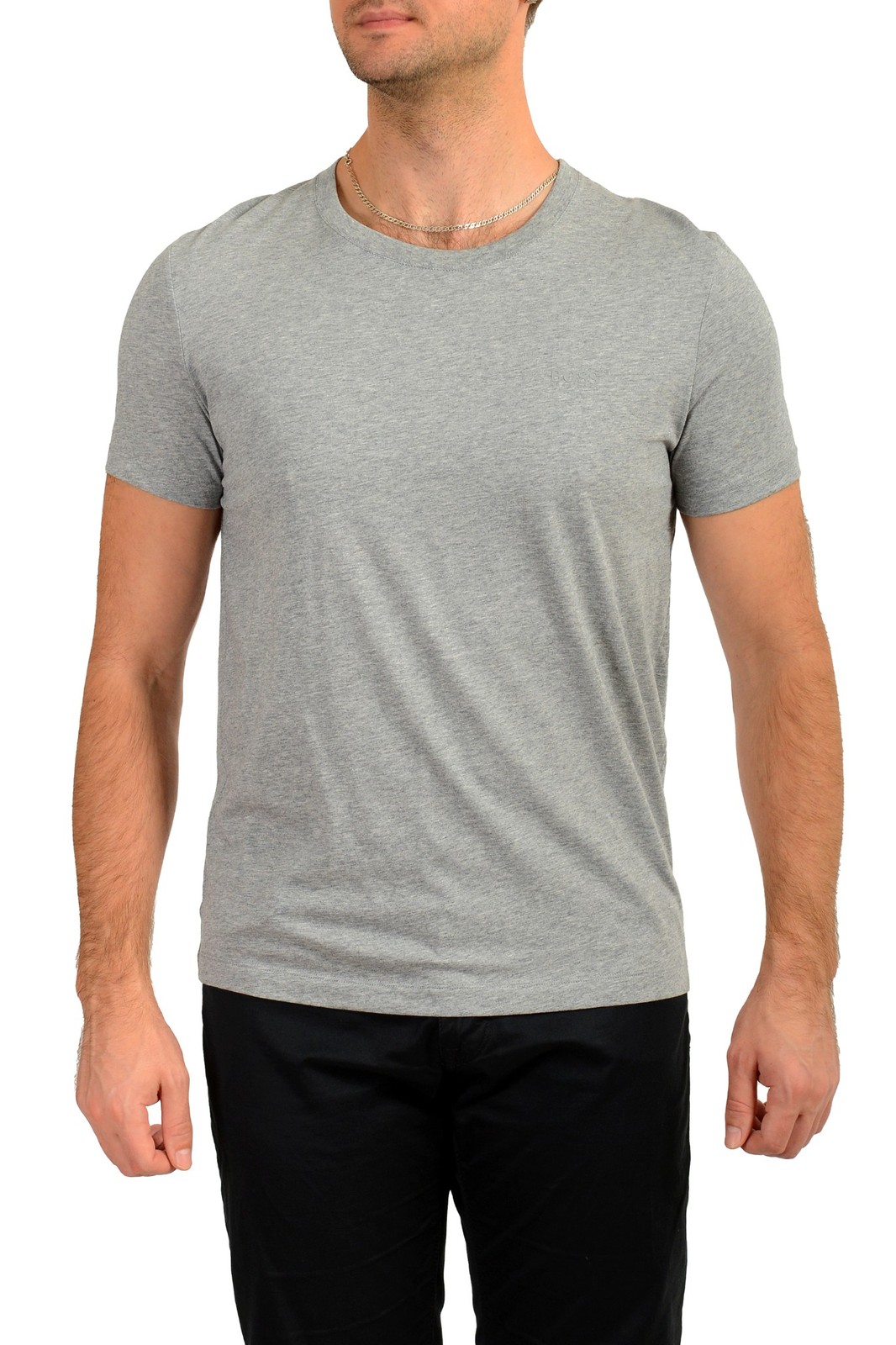 Мужская футболка Hugo Boss Tiburt 33 серого цвета с круглым вырезом и коротким рукавом US S IT 48 10190₽