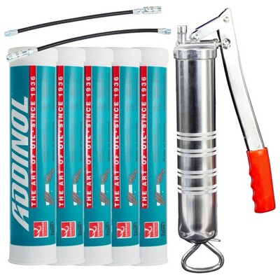 ADDINOL Mehrzweckfett L 3 5 X 400 g + Fettpresse BockTec Lithiumseifenfett fett