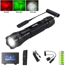 LED Flashlight Torch 300Yards White Green Red Night Light Coyote Hog W/ Box