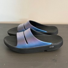 OOFOS OOahh Women's Luxe Slide in Midnight Spectre Size 9