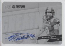 2024 CFL Greatness Printing Plate Black Achievement 1/1 Adarius Pickett Auto l5j