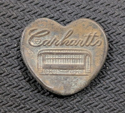 Antique Carhartt Heart Shaped Button W Trolley Overalls | eBay