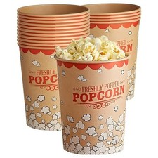 50 Pack Popcorn Buckets. Disposable. Grease Resistant. Ships Fast.