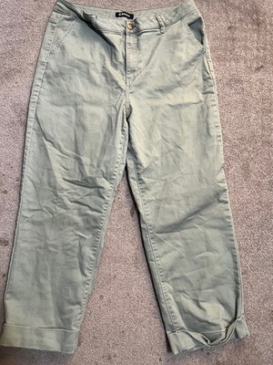 Womens D Jeans Skinny 16 Mid Rise Stretch Green Cotton Blend Solid Women