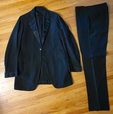 Mens Vintage 1920, 1930, Victorian ? Black Tuxedo, Chest 36, Waist 31, VG Cond.