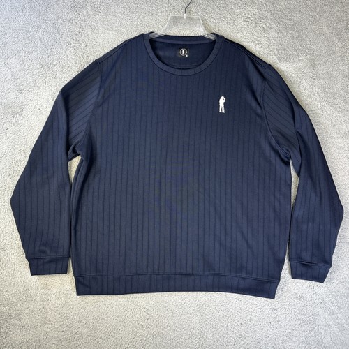U Suck At Golf Sweater Mens XXL Navy Blue Stripe USAG Performance Sweatshirt - Picture 1 of 9