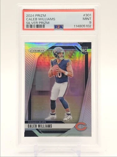 CALEB WILLIAMS 2024 PANINI PRIZM ROOKIE SILVER CHICAGO BEARS RC PSA 9 Q0311