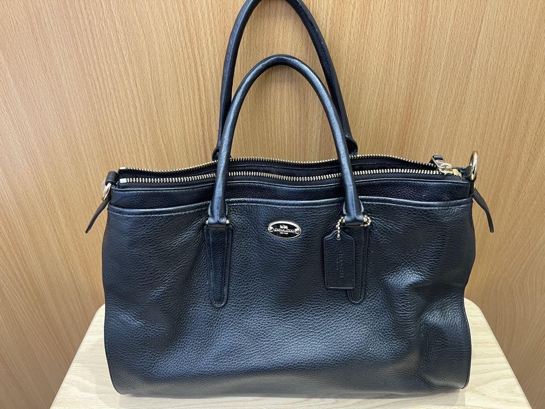 Coach Signature Two-Tone Convertible Shoulder Bag with Charm Detail