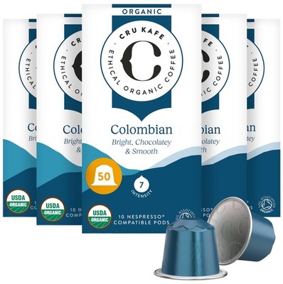 Colombian USDA Organic Espresso Coffee Capsules (50 Pods) Fairtrade Coffee Po...