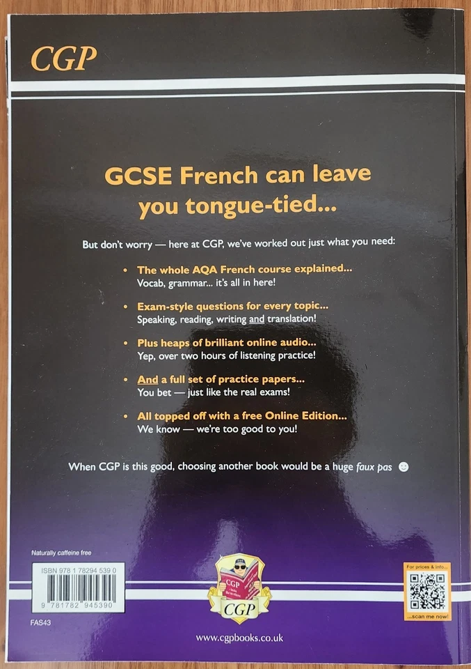 CGP GCSE AQA French Revision & Practice Guide for Grade 9-1 Exams - Image 2 of 2