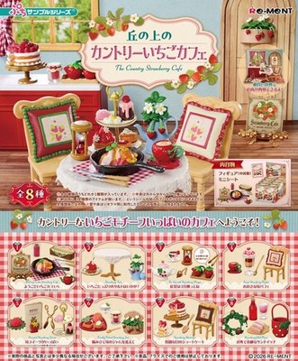 Re-Ment Miniatures The Country Strawberry Cafe On the Hill Dessert Sweets Set