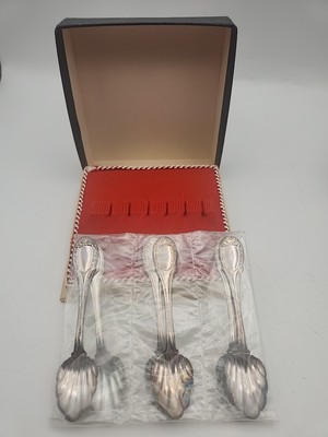 Vgt Bellini Silver Plate Demitase Spoons Set Prata 90 Silver Brazil Gift Box (6)