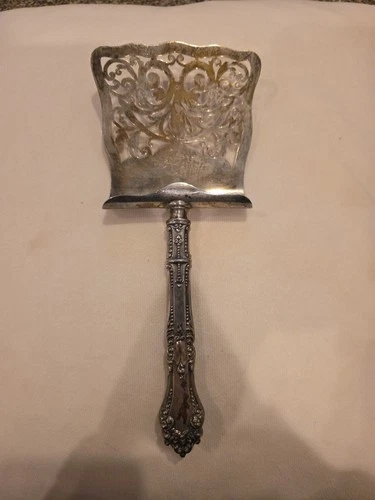 Reed And Barton Sterling Silver Handle Lasagna Server Engraved Cherub