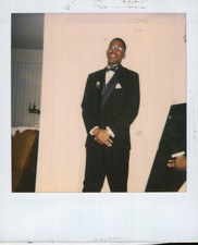 Old Vintage Photo COLOR POLAROID SOLO BLACK AFRICAN AMERICAN MAN TUXEDO PICTURE