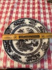Ironstone Japanese Floral Antique Plate 10.5 Inch Pelew Black & Blue Iridescent — photo 2