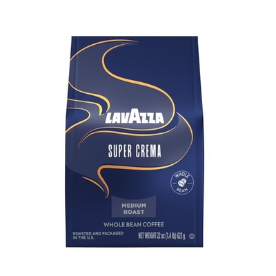 Lavazza Super Crema Whole Bean Coffee, Medium Espresso 22 Ounce (Pack of 1)