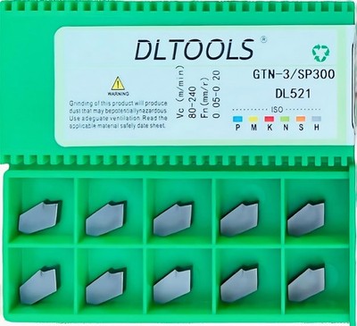 10 PCS DLTOOLS GTN3 SP300 PVD Coated Black Grey CNC Grooving Carbide Inserts