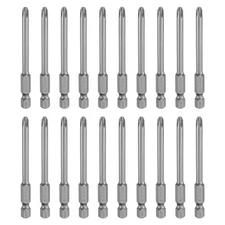 20pcs Magnetic Phillips Screwdriver Bit PH2 1/4" Hex Shank 75mm Long 4.5mm Rod
