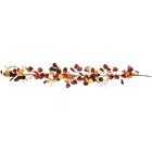 Northlight 5' x 8" Berries  Maple Leaves Artificial Fall Harvest Garland Unlit