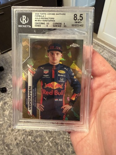 2020 Topps Chrome Formula 1 Sapphire F1 Racers Max Verstappen #6 (RC) /50 Gold