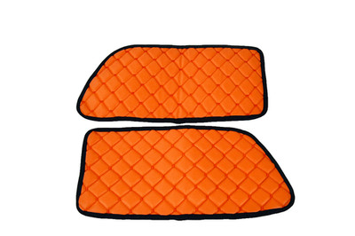2 Stk. Orange Türmatten Eco Lederbezüge Für Iveco Stralis 2002-2019 Lkw