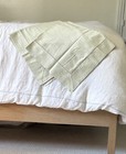 2 Frette 100% Cotton Set Euro Shams Stripes Italy Pale Green