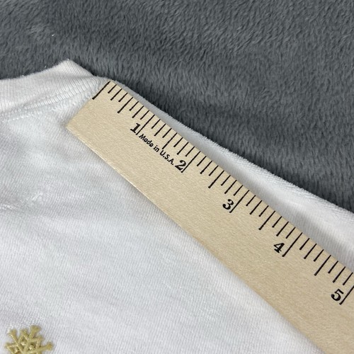 Disney Spirit Jersey Velour Sweater Snowman Mickey Mouse White Silver Snowflakes - Picture 12 of 15
