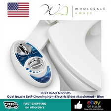 LUXE Bidet NEO 185 Dual Nozzle Self-Cleaning Non-Electric Bidet Attachment Blue