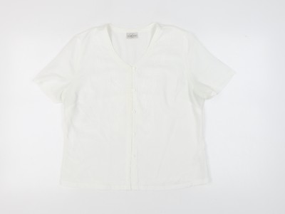 Eastex Damen weiß Kurzarm Bluse Größe 14