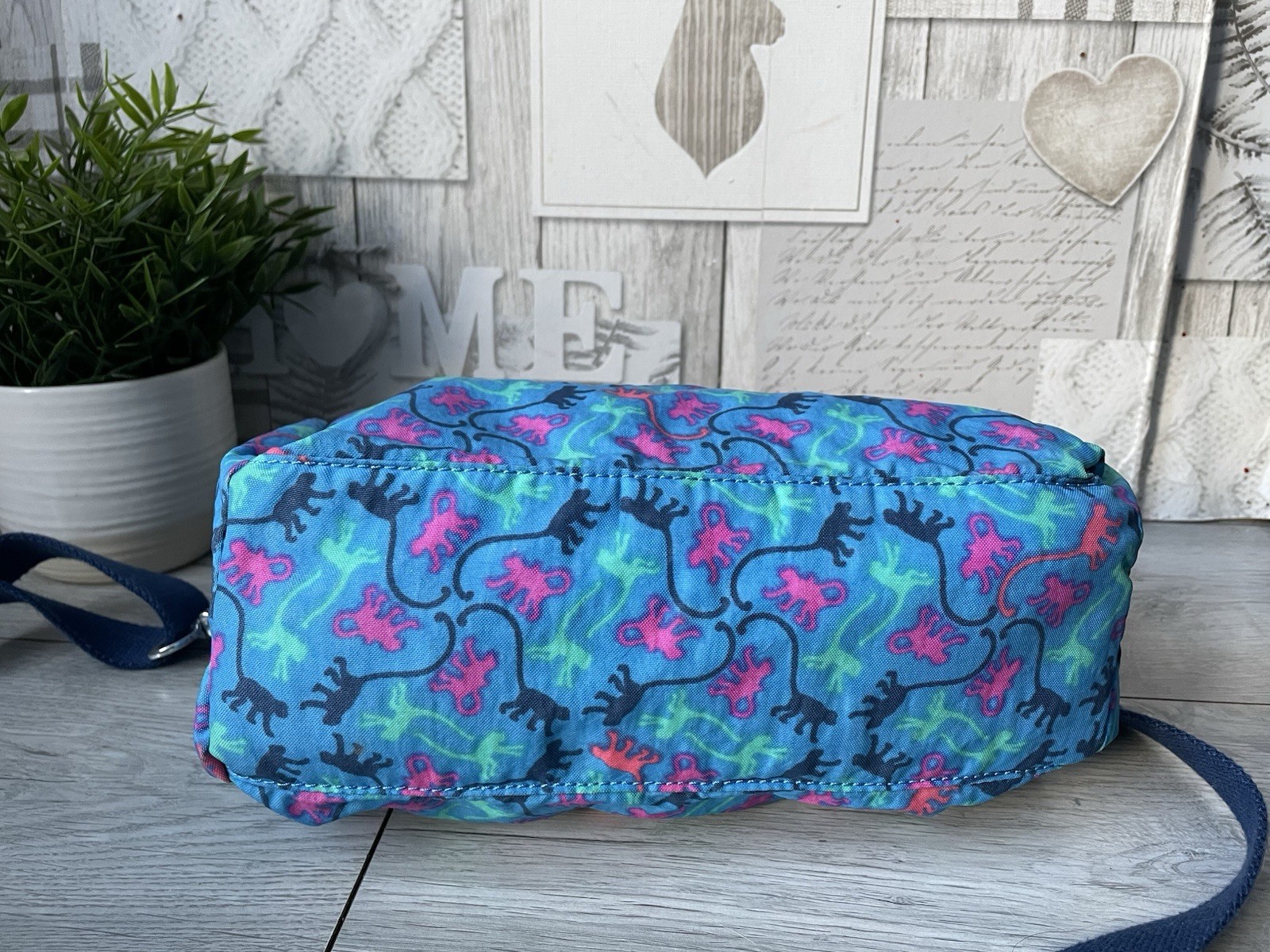 Kipling Nariko Monkey Mania Pattern Sky Blue Bag … - image 7