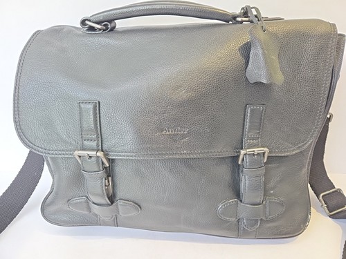 Antler Black Leather Executive Satchel Shoulder Messenger Bag Briefcase - Picture 3 of 11